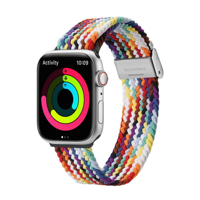 Dux Ducis Λουράκι Apple Watch 2 / 3 / 4 / 5 / 6 / 7 / 8 / 9 / SE / ULTRA 1 / ULTRA 2 - 42 / 44 / 45 / 49 mm BraidedMixture II Version από Νάιλον - Rainbow - Multicolor