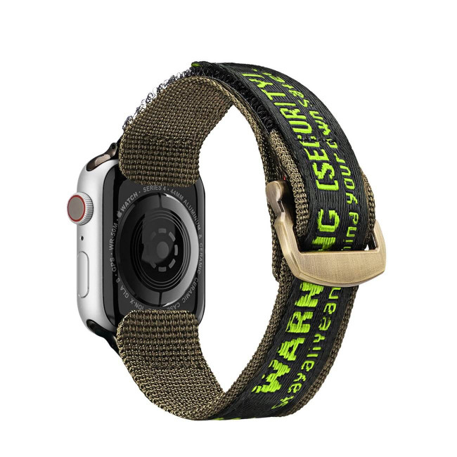 Dux Ducis Λουράκι Apple Watch 2 / 3 / 4 / 5 / 6 / 7 / 8 / 9 / SE / SE 2 / ULTRA / ULTRA 2 - 42 / 44 / 45 / 49 mm Outdoor Series Nylon Loopαπό Νάιλον - Black / Green