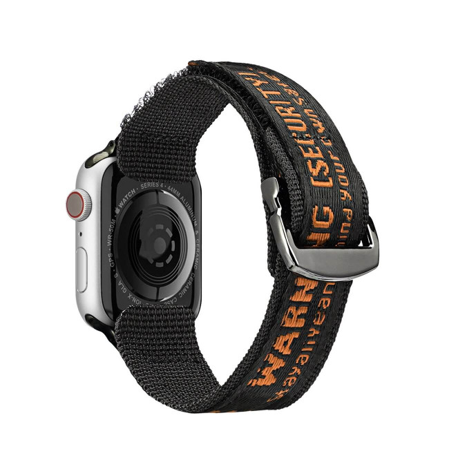 Dux Ducis Λουράκι Apple Watch 2 / 3 / 4 / 5 / 6 / 7 / 8 / 9 / SE / ULTRA 1 / ULTRA 2 - 42 / 44 / 45 / 49 mm Outdoor Series Nylon Loopαπό Νάιλον - Black / Orange