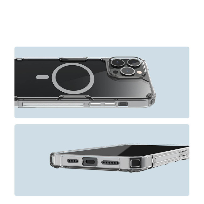 Nillkin iPhone 14 Pro Nature Pro Magnetic - Σκληρή Θήκη με Πλαίσιο Σιλικόνης και MagSafe - Διάφανη