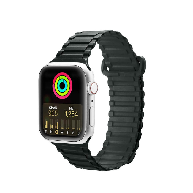 Dux Ducis Λουράκι Apple Watch 2 / 3 / 4 / 5 / 6 / 7 / 8 / 9 / SE / SE 2 / ULTRA / ULTRA 2 - 42 / 44 / 45 / 49 mm Armor Silicone MagneticΜαγνητικό Σιλικόνης - Dark Green