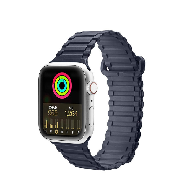 Dux Ducis Λουράκι Apple Watch 2 / 3 / 4 / 5 / 6 / 7 / 8 / 9 / SE / SE 2 / ULTRA / ULTRA 2 - 42 / 44 / 45 / 49 mm Armor Silicone MagneticΜαγνητικό Σιλικόνης - Blue