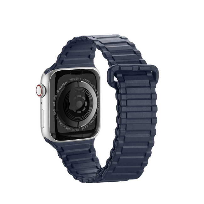 Dux Ducis Λουράκι Apple Watch 2 / 3 / 4 / 5 / 6 / 7 / 8 / 9 / SE / SE 2 / ULTRA / ULTRA 2 - 42 / 44 / 45 / 49 mm Armor Silicone MagneticΜαγνητικό Σιλικόνης - Blue