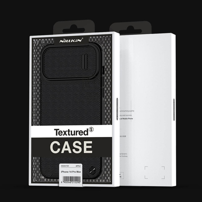 Nillkin iPhone 14 Pro Max Textured S Case Σκληρή Θήκη με Πλαίσιο Σιλικόνης και Κάλυμμα για την Κάμερα - Black