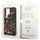 Guess Samsung Galaxy S23 Ultra - Flower Collection Σκληρή Θήκη με Πλαίσιο Σιλικόνης - Green / Khaki - GUHCS23LHCFWSA