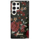 Guess Samsung Galaxy S23 Ultra - Flower Collection Σκληρή Θήκη με Πλαίσιο Σιλικόνης - Green / Khaki - GUHCS23LHCFWSA