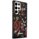 Guess Samsung Galaxy S23 Ultra - Flower Collection Σκληρή Θήκη με Πλαίσιο Σιλικόνης - Green / Khaki - GUHCS23LHCFWSA