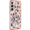 Guess Samsung Galaxy S23 Plus - Flower Collection Σκληρή Θήκη με Πλαίσιο Σιλικόνης - Pink - GUHCS23MHCFWSP