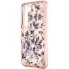 Guess Samsung Galaxy S23 Plus - Flower Collection Σκληρή Θήκη με Πλαίσιο Σιλικόνης - Pink - GUHCS23MHCFWSP