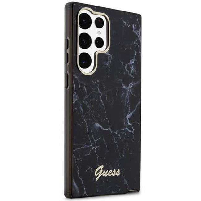 Guess Samsung Galaxy S23 Ultra - Marble Collection Σκληρή Θήκη με Πλαίσιο Σιλικόνης - Black - GUHCS23LPCUMAK