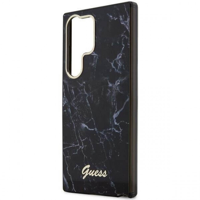 Guess Samsung Galaxy S23 Ultra - Marble Collection Σκληρή Θήκη με Πλαίσιο Σιλικόνης - Black - GUHCS23LPCUMAK