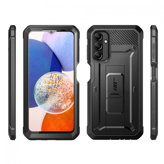 Supcase Samsung Galaxy A14 5G Unicorn Beetle Pro Σκληρή Θήκη με Προστασία Οθόνης και Stand - Black