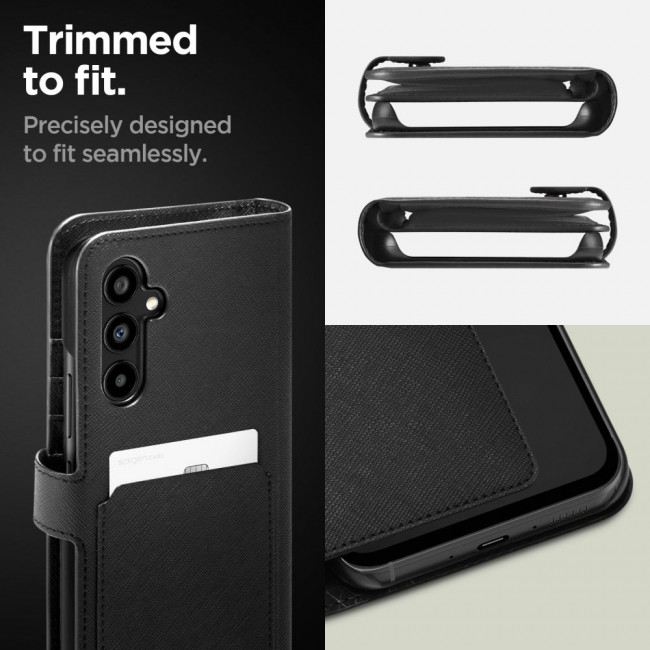 Spigen Samsung Galaxy A54 5G Wallet S Plus Θήκη Πορτοφόλι από Δερματίνη - Black