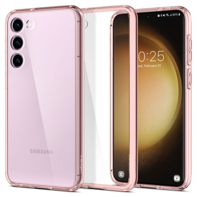 Spigen Samsung Galaxy S23 Σκληρή Θήκη με Πλαίσιο Σιλικόνης Ultra Hybrid - Rose Crystal