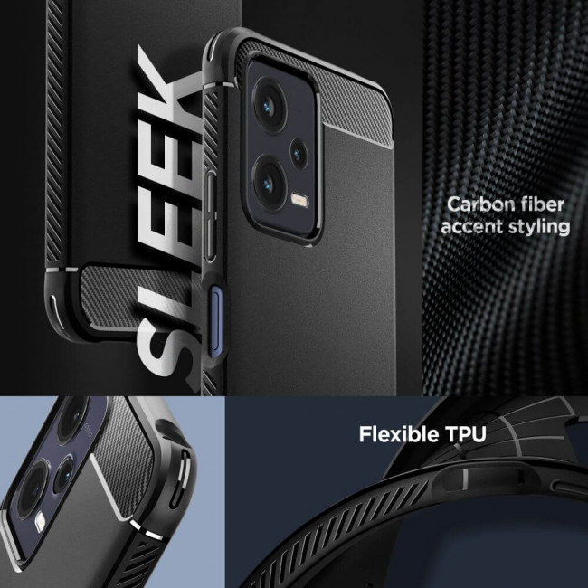 Spigen Xiaomi Redmi Note 12 5G / Xiaomi Poco X5 5G Θήκη TPU Rugged Armor - Matte Black