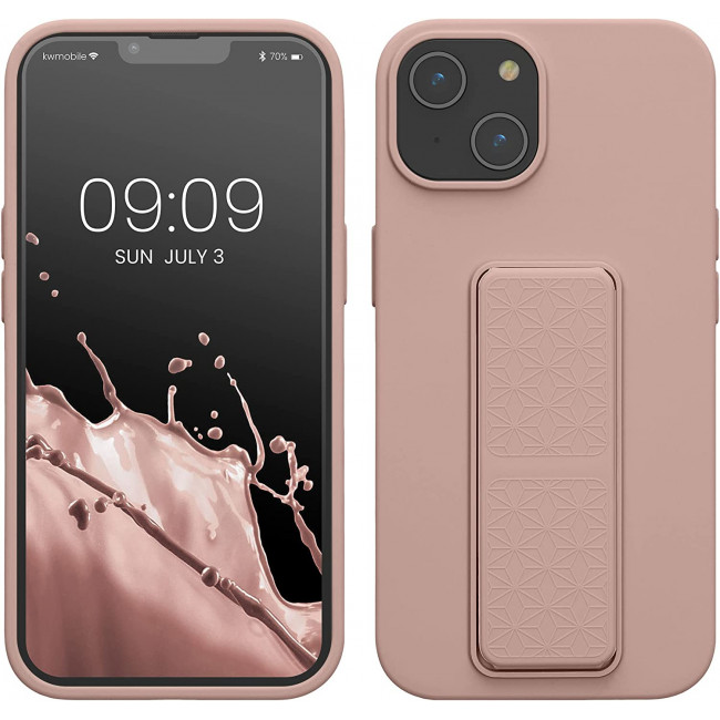 KW iPhone 14 Θήκη Σιλικόνης TPU με Finger Holder - Dusky Pink - 60410.10