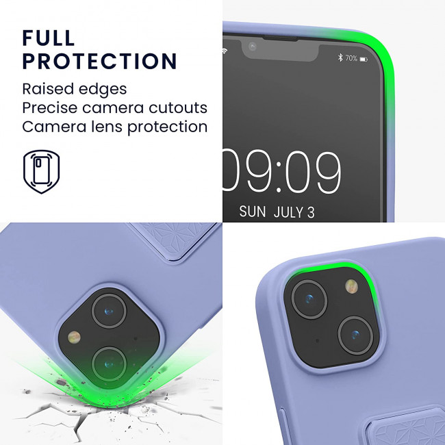 KW iPhone 14 Θήκη Σιλικόνης TPU με Finger Holder - Lavender - 60410.108