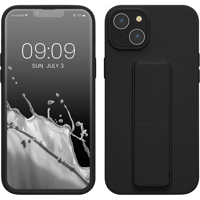 KW iPhone 14 Plus Θήκη Σιλικόνης TPU με Finger Holder - Black - 60411.01