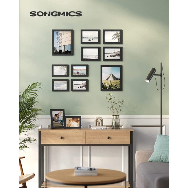 Songmics Σετ με 10 Κορνίζες για Φωτογραφίες - 2 x 20 x 25 cm - 4 x 13 x 18 cm - 4 x 10 x 15 cm - Black - RPF310H