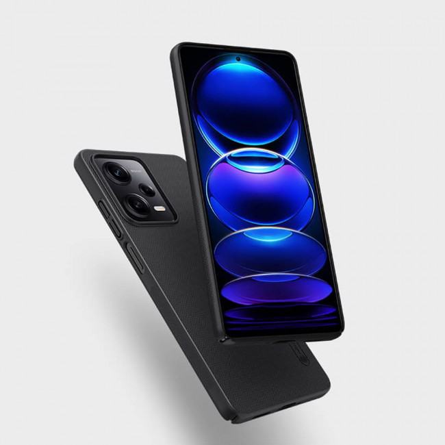 Nillkin Xiaomi Redmi Note 12 Pro / Xiaomi Poco X5 Pro 5G Super Frosted Shield Σκληρή Θήκη με Πλαίσιο Σιλικόνης - Black