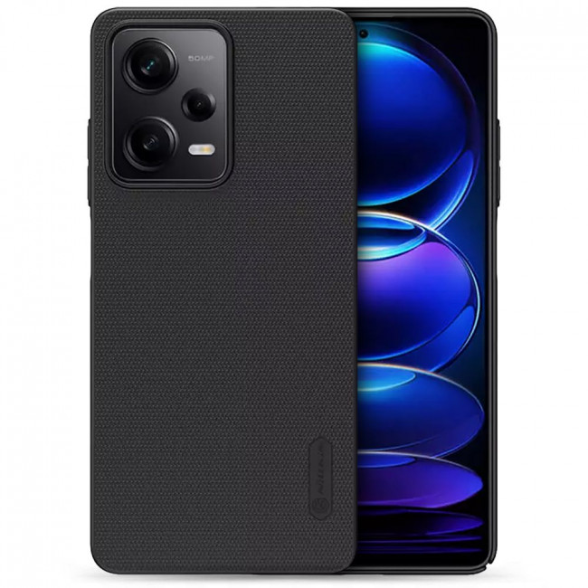 Nillkin Xiaomi Redmi Note 12 Pro / Xiaomi Poco X5 Pro 5G Super Frosted Shield Σκληρή Θήκη με Πλαίσιο Σιλικόνης - Black