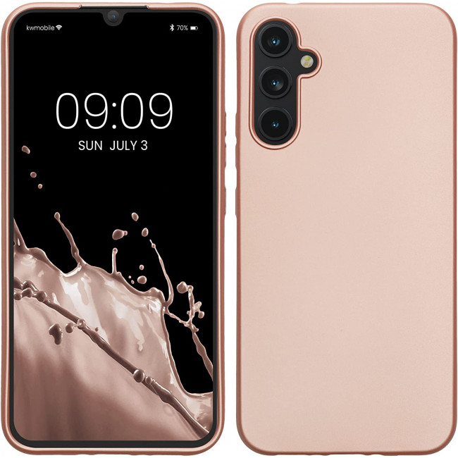 KW Samsung Galaxy A34 5G Θήκη Σιλικόνης TPU - Metallic Rose Gold - 60810.31