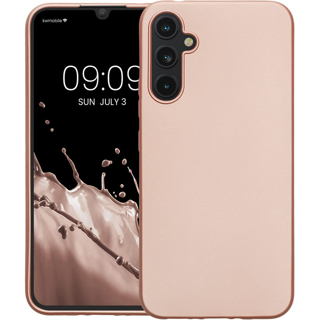 KW Samsung Galaxy A34 5G Θήκη Σιλικόνης TPU - Metallic Rose Gold - 60810.31