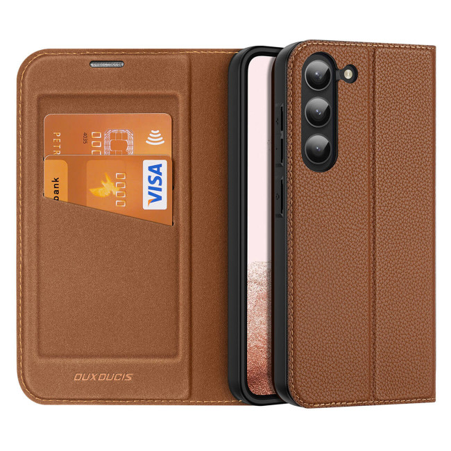 Dux Ducis Samsung Galaxy S23 Skin X2 Flip Stand Case Θήκη Βιβλίο - Brown