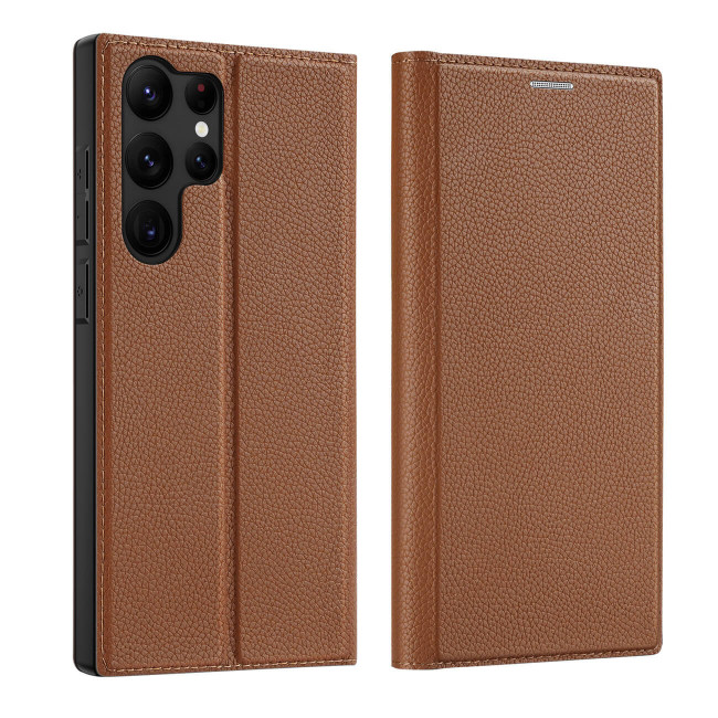 Dux Ducis Samsung Galaxy S23 Ultra Skin X2 Flip Stand Case Θήκη Βιβλίο - Brown