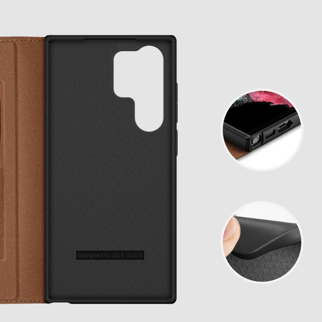 Dux Ducis Samsung Galaxy S23 Ultra Skin X2 Flip Stand Case Θήκη Βιβλίο - Brown