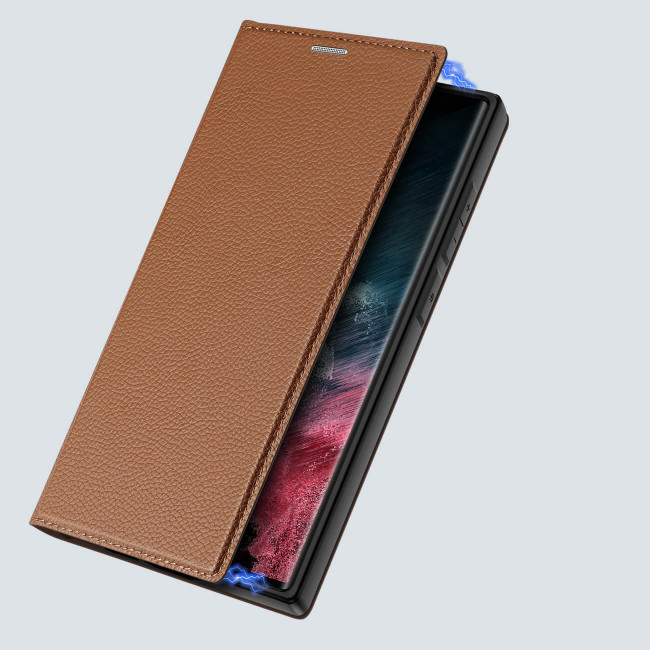 Dux Ducis Samsung Galaxy S23 Ultra Skin X2 Flip Stand Case Θήκη Βιβλίο - Brown