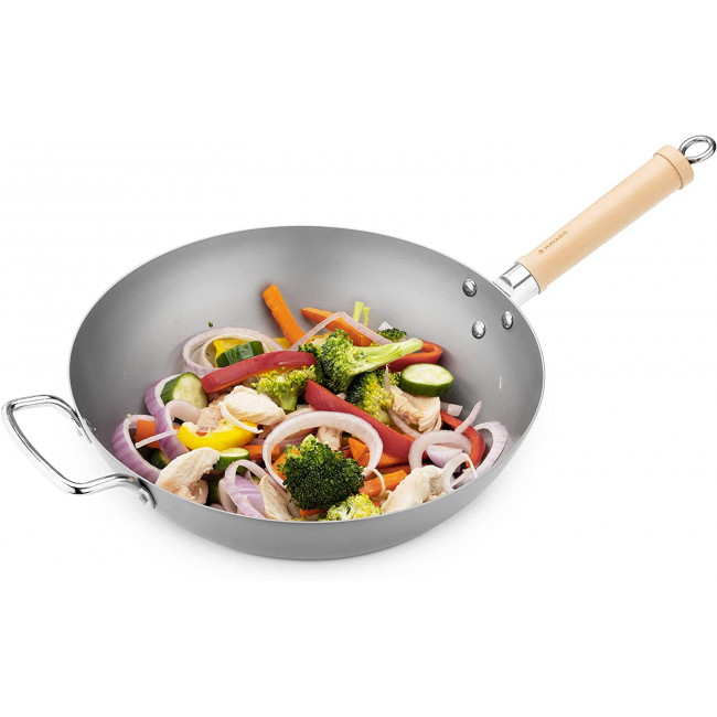 Navaris Τηγάνι Wok για Όλες τις κουζίνες - 30cm - Grey - 58082.01