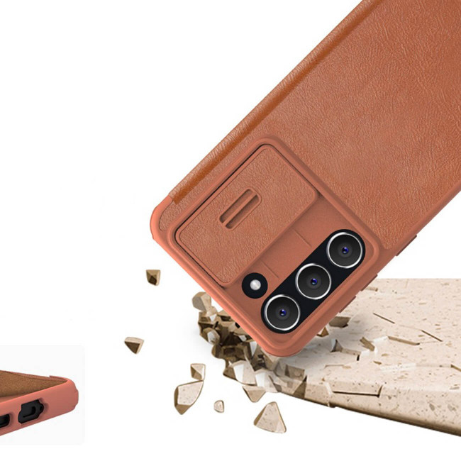 Nillkin Samsung Galaxy S23 Qin Leather Pro Case Θήκη Βιβλίο - Brown