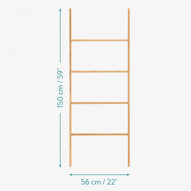 Navaris Σκάλα / Βάση Στήριξης για Πετσέτες από Μπαμπού με 4 Ράγες - Light Brown - 59201.24