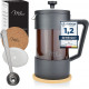 Milu French Press Coffee Maker Γαλλική Γυάλινη Καφετιέρα - Πρέσα Καφέ - 600ml - Black - 5078