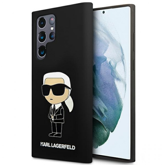 Karl Lagerfeld Samsung Galaxy S23 Ultra Liquid Silicone Ikonik Karl Θήκη Σιλικόνης - Black - KLHCS23LSNIKBCK