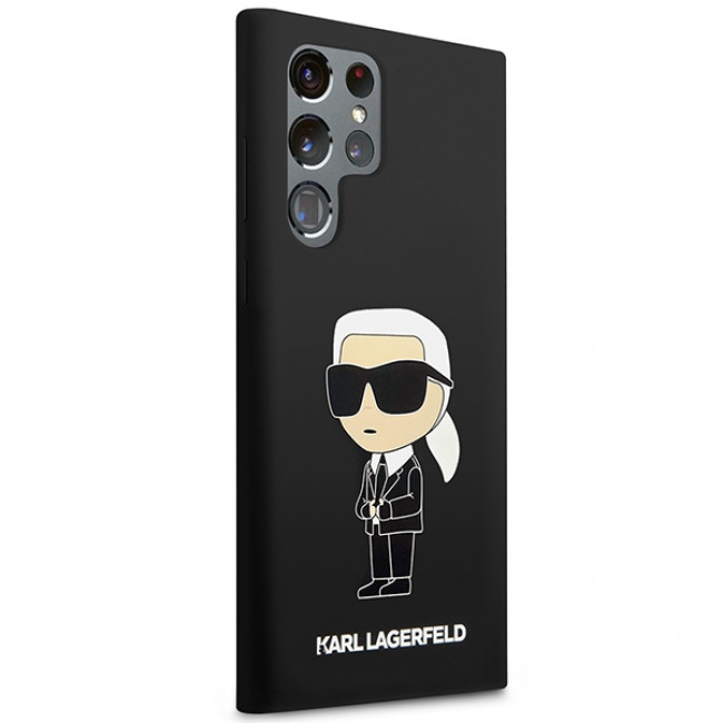 Karl Lagerfeld Samsung Galaxy S23 Ultra Liquid Silicone Ikonik Karl Θήκη Σιλικόνης - Black - KLHCS23LSNIKBCK