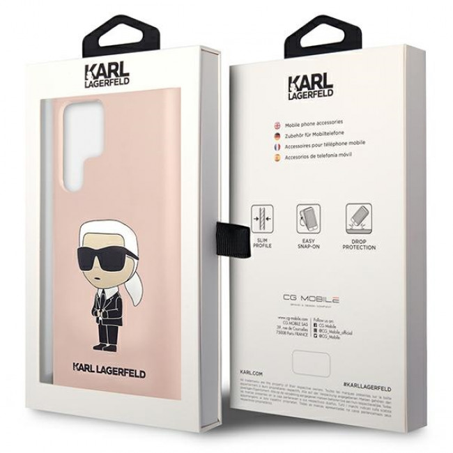 Karl Lagerfeld Samsung Galaxy S23 Ultra Liquid Silicone Ikonik Karl Θήκη Σιλικόνης - Pink - KLHCS23LSNIKBCP