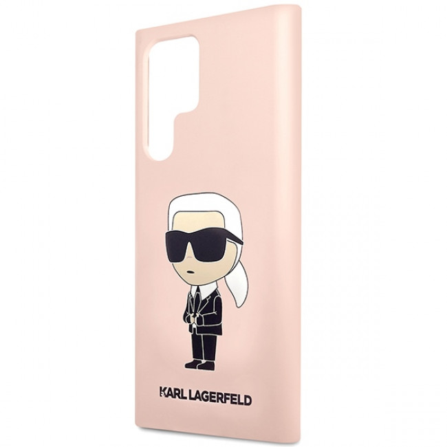 Karl Lagerfeld Samsung Galaxy S23 Ultra Liquid Silicone Ikonik Karl Θήκη Σιλικόνης - Pink - KLHCS23LSNIKBCP