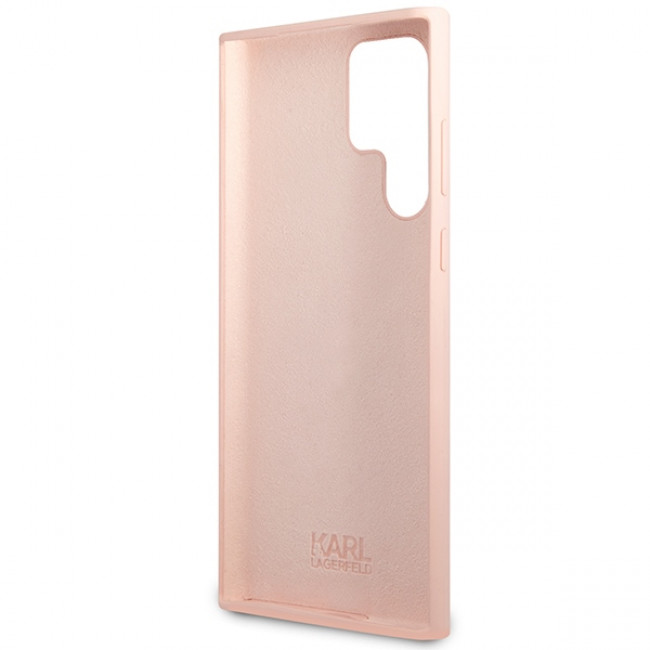 Karl Lagerfeld Samsung Galaxy S23 Ultra Liquid Silicone Ikonik Karl Θήκη Σιλικόνης - Pink - KLHCS23LSNIKBCP