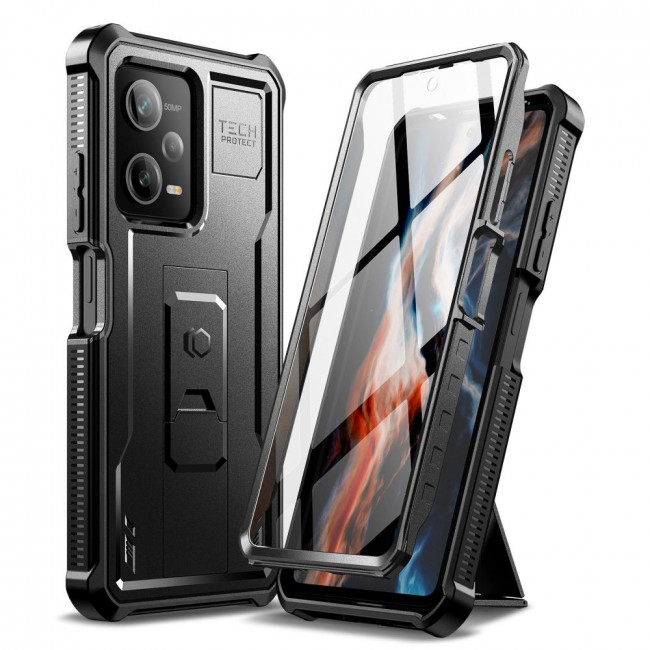 Tech-Protect Xiaomi Redmi Note 12 Pro / Poco X5 Pro 5G Kevlar Pro Θήκη 360 Full Body με Προστασία Οθόνης και Stand - Black