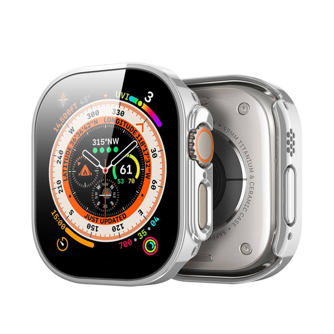 Dux Ducis Σκληρή Θήκη με προστασία Οθόνης Apple Watch Ultra / Ultra 2 - 49MM Hamo Case - Silver