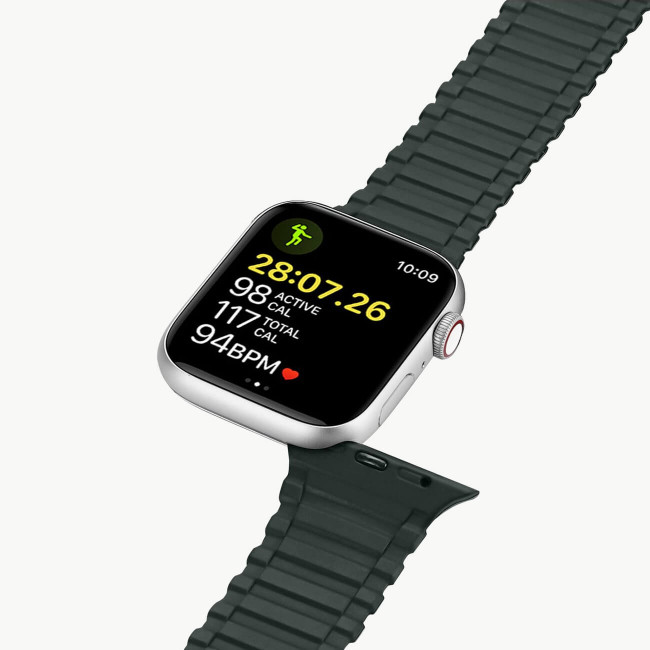 Dux Ducis Λουράκι Apple Watch 2 / 3 / 4 / 5 / 6 / 7 / 8 / 9 / SE - 38 / 40 / 41 mm Armor Silicone Magnetic Μαγνητικό Σιλικόνης - Dark Green