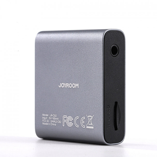 Joyroom JR-CB2 Bluetooth 5.3 AUX Transmitter για Αναπαραγωγή Μουσικής / Κλήσεις στο Αυτοκίνητο - Grey