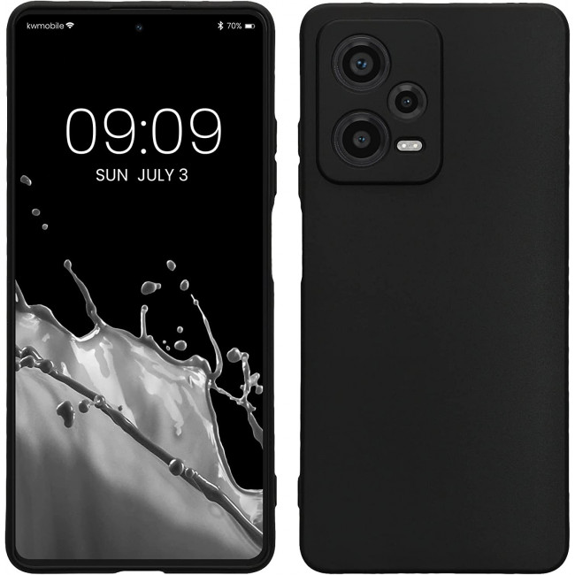 KW Xiaomi Redmi Note 12 Pro Θήκη Σιλικόνης TPU - Matte Black - 60685.47