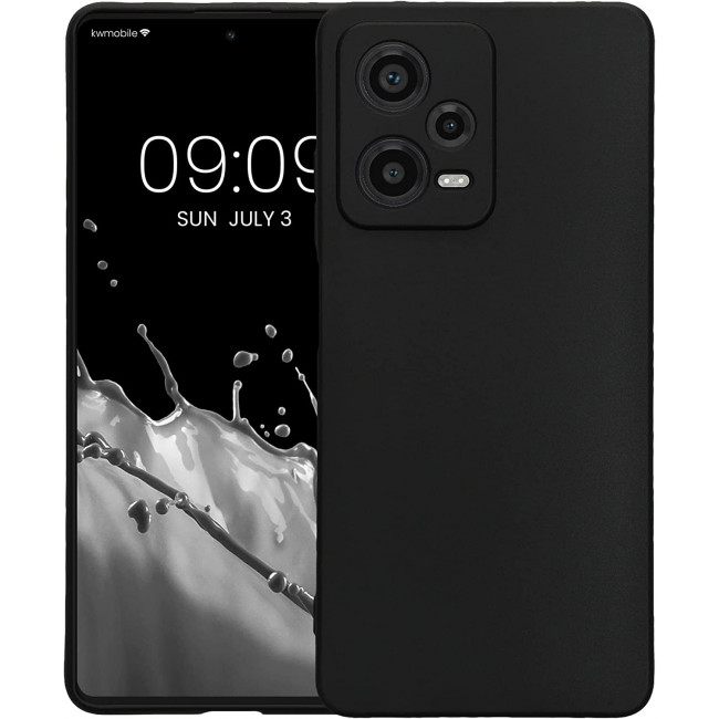 KW Xiaomi Redmi Note 12 Pro Θήκη Σιλικόνης TPU - Matte Black - 60685.47