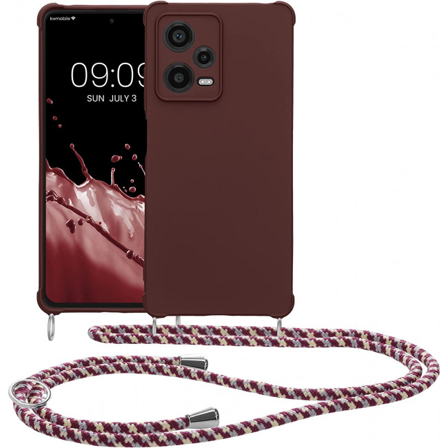 KW Xiaomi Redmi Note 12 Pro Θήκη Σιλικόνης TPU με Λουράκι - Bordeaux Violet - 60719.187