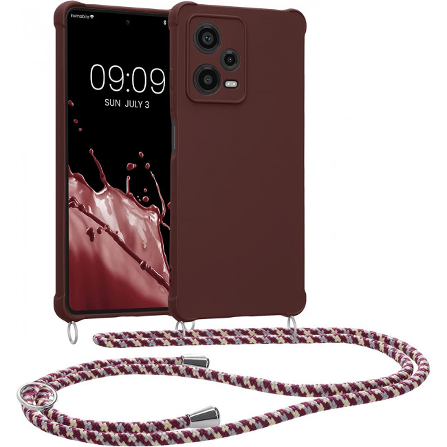 KW Xiaomi Redmi Note 12 Pro Θήκη Σιλικόνης TPU με Λουράκι - Bordeaux Violet - 60719.187