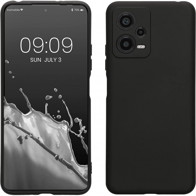 KW Xiaomi Redmi Note 12 5G / Poco X5 5G Θήκη Σιλικόνης Rubberized TPU - Black - 61169.01