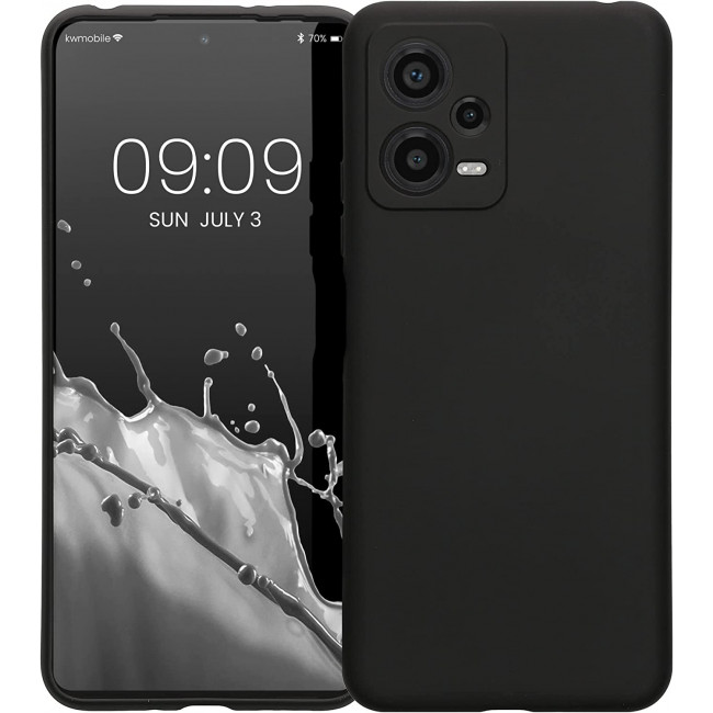 KW Xiaomi Redmi Note 12 5G / Poco X5 5G Θήκη Σιλικόνης Rubberized TPU - Black - 61169.01